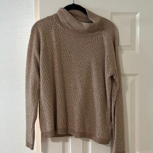 Madewell mockneck sweater with chevron detailing